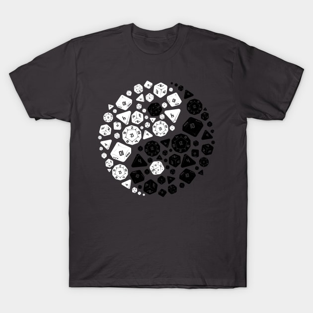 Dice Ying Yang Funny Design for Gamers Men Women and Kids T-Shirt by HopeandHobby